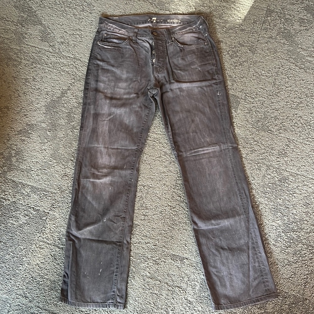 7 For All Mankind Men's Straight Jeans - Dark Gray
